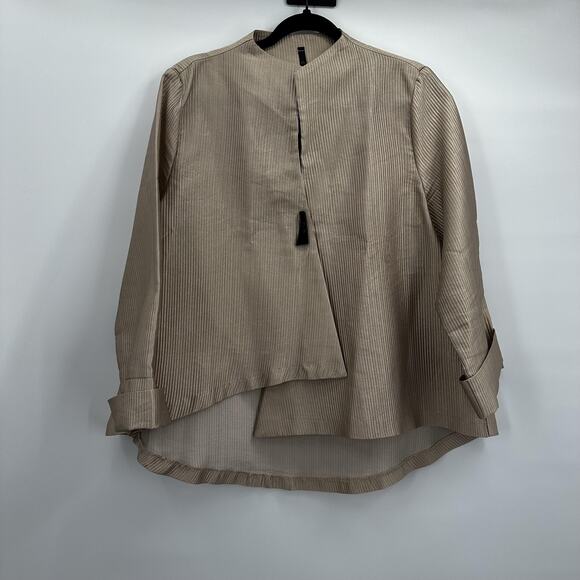 IC by Connie K Jacket Womens Large Textured Asymmetrical Made USA Long Sleeve - Picture 1 of 8